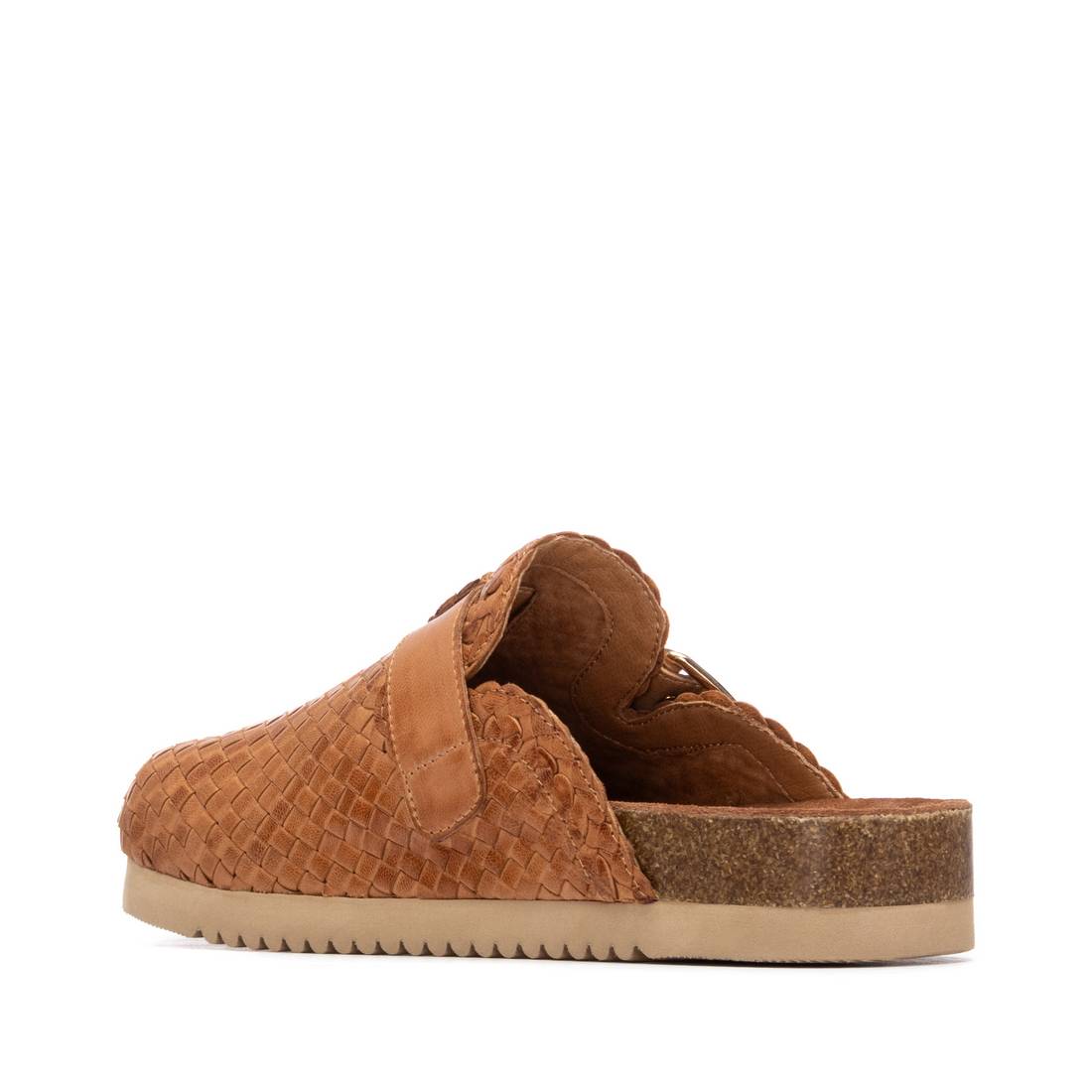 Carmela 16327103 sabot cuir camel tressé
