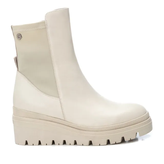 Carmela 16022902 chelsea blanc cuir compensé 6 cm