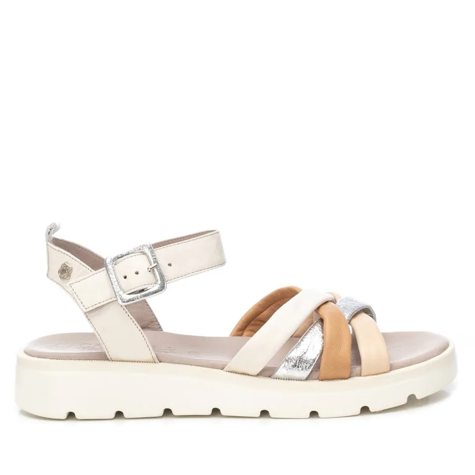 Carmela 16155703 sandales femme cuir blanc plat