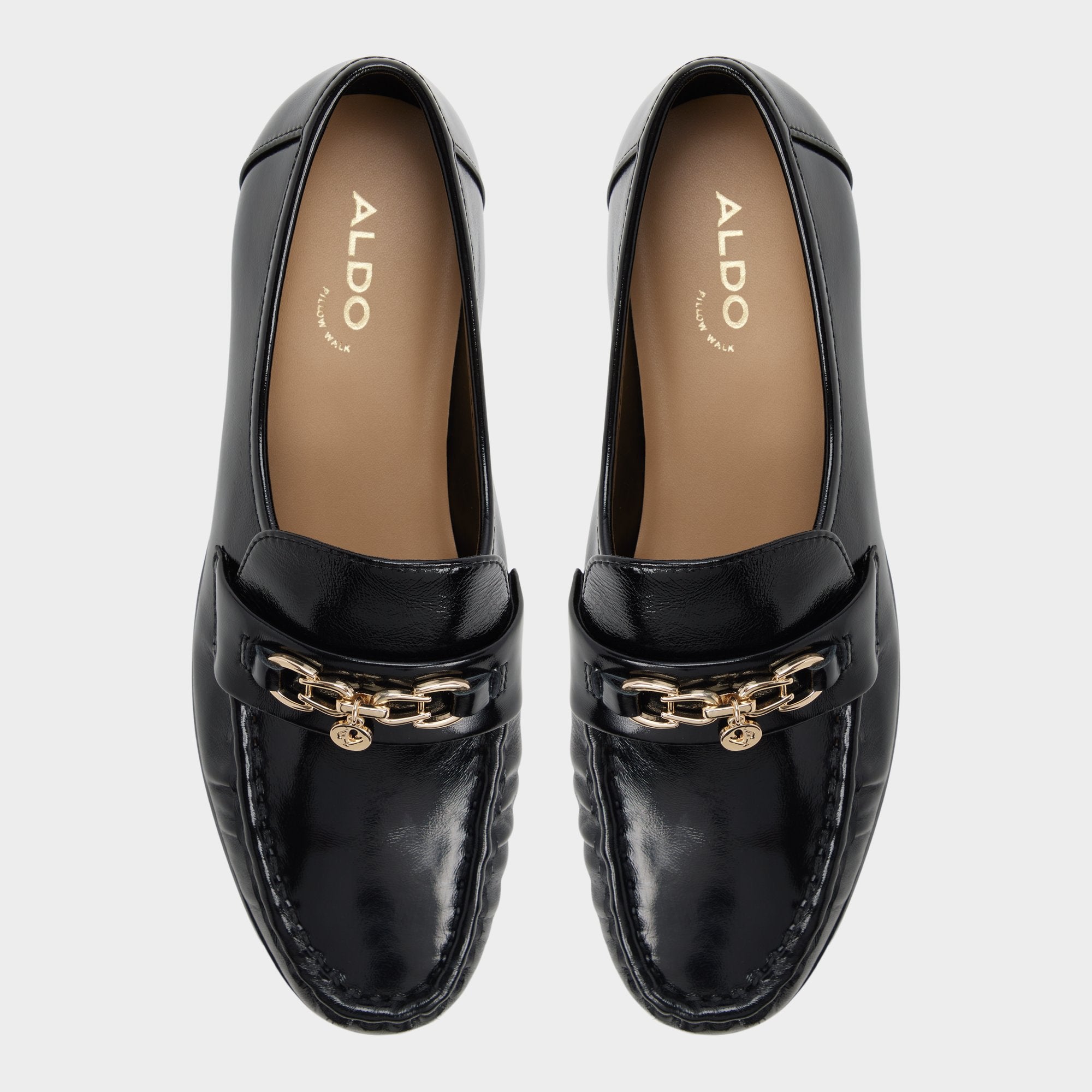 ALDO Verillon mocassins vernis boucle dorée