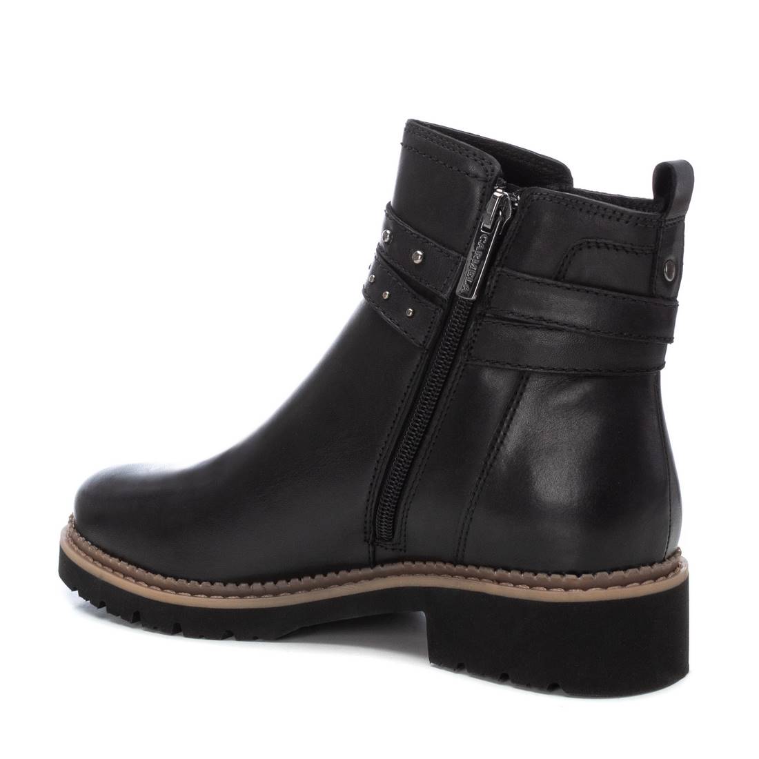 Carmela 16171901 bottines cuir noir talon plat