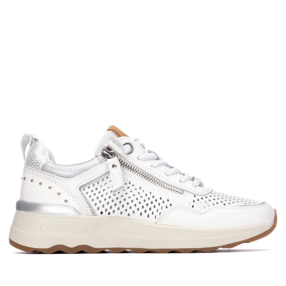 Carmela 16309803 baskets compensées cuir blanc