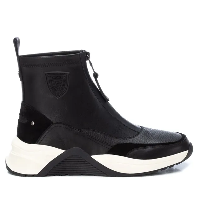 Carmela 16018001 basket montante noire cuir élastique