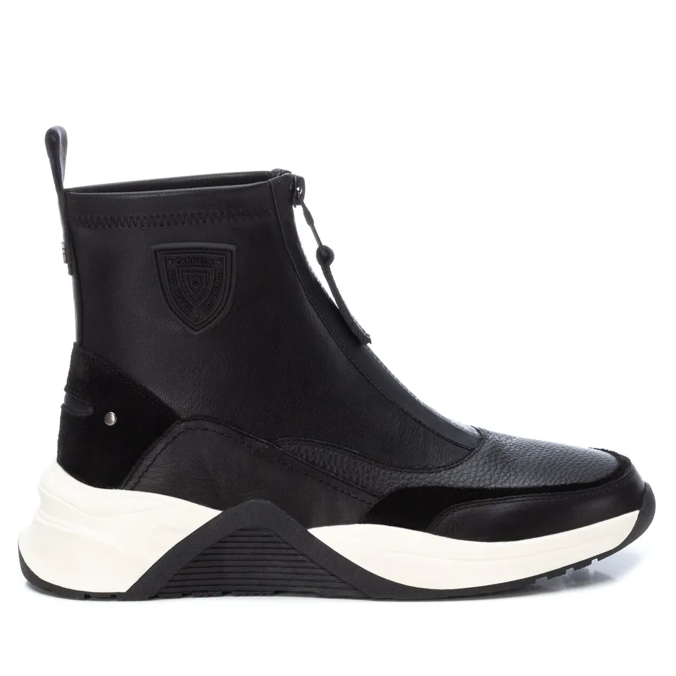 Carmela 16018001 basket montante noire cuir élastique