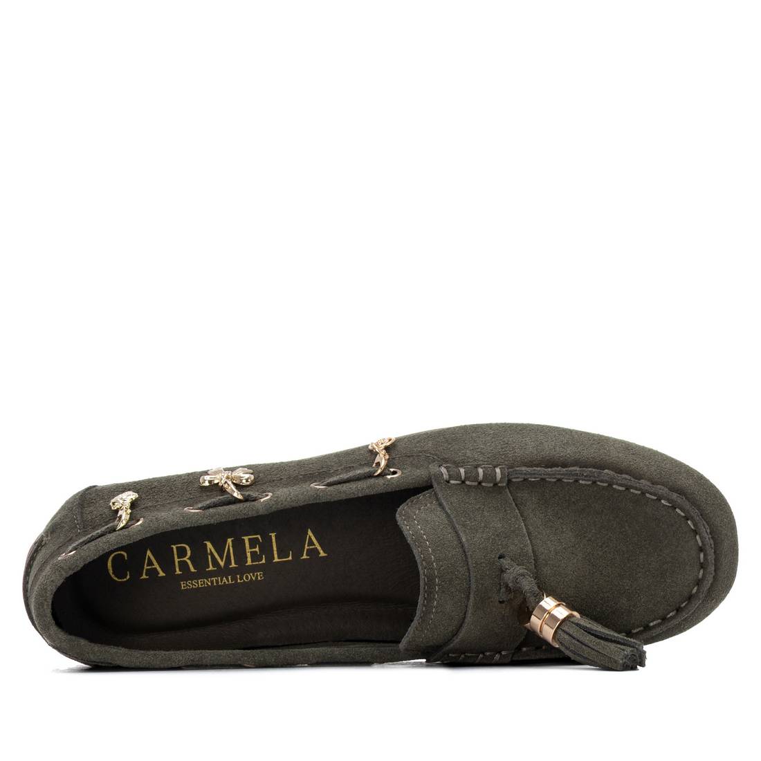 Carmela 164147 16414701 mocassins kaki cuir serraje