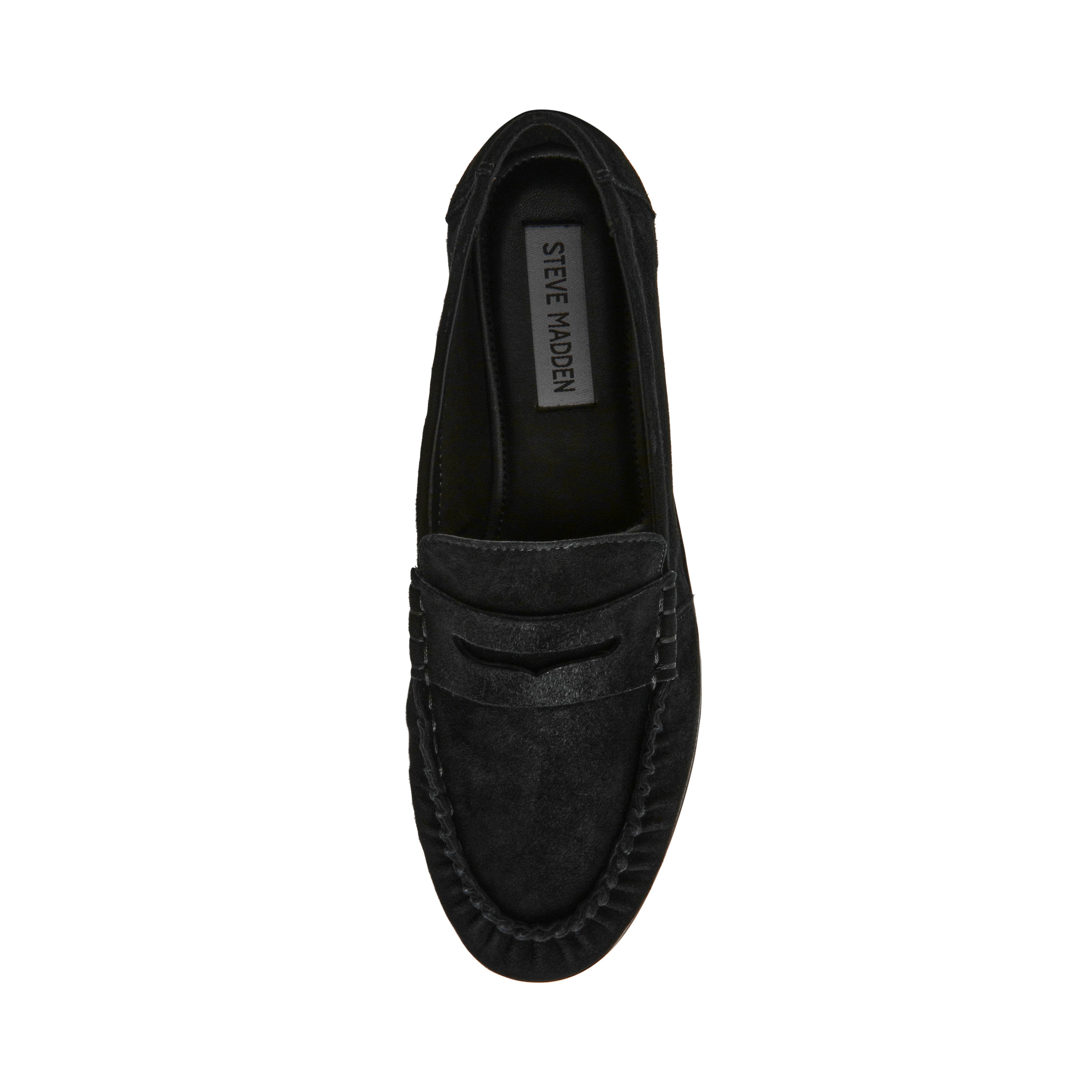 Steve Madden Muse mocassin daim noir plat 2 cm