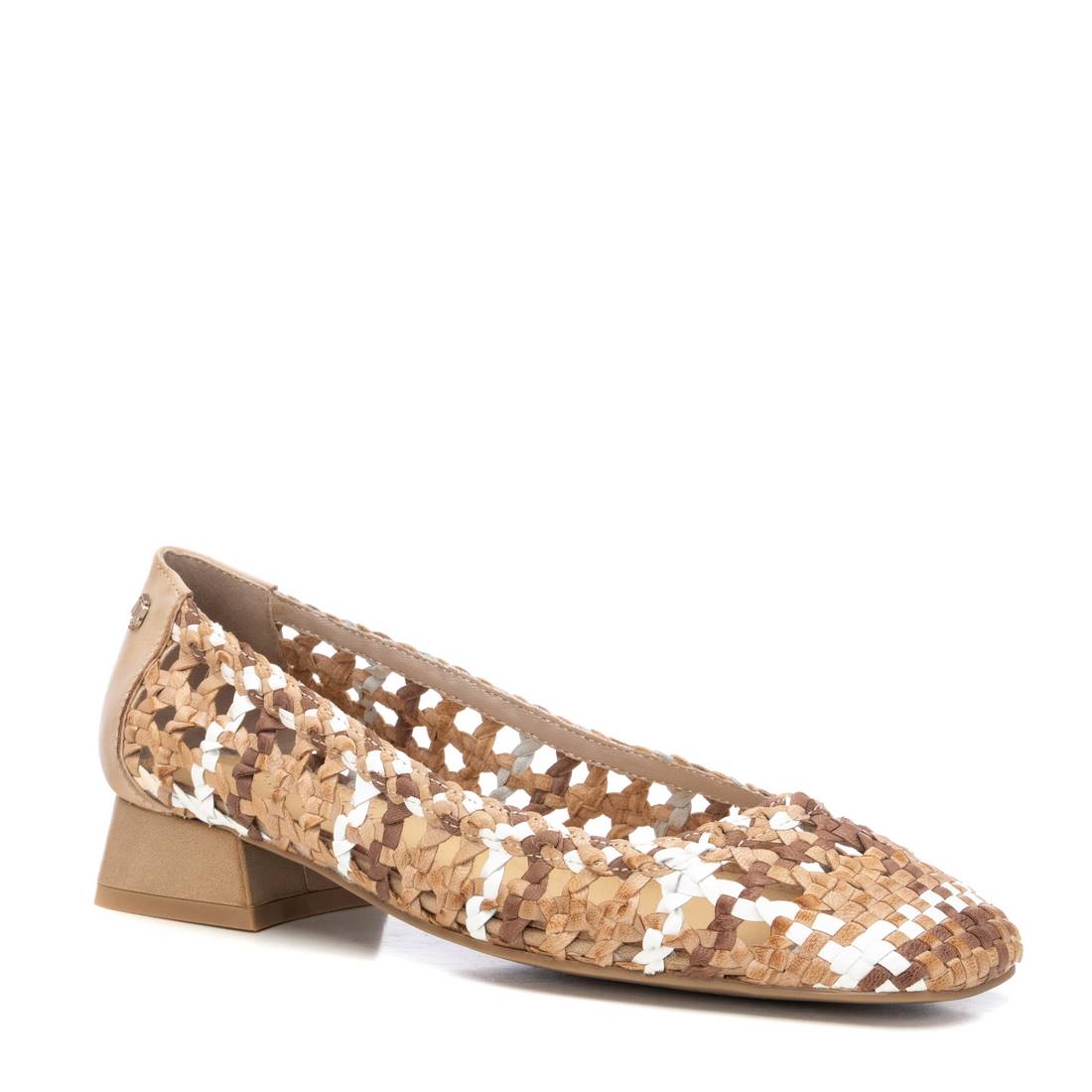 Carmela 16218605 ballerines cuir beige tressé bicolore