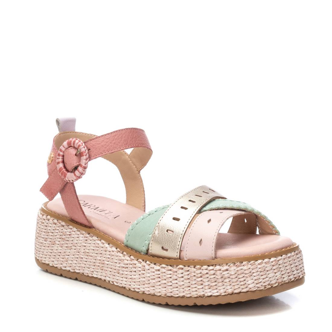 Carmela 16235205 sandale nude cuir croisée talon 5cm