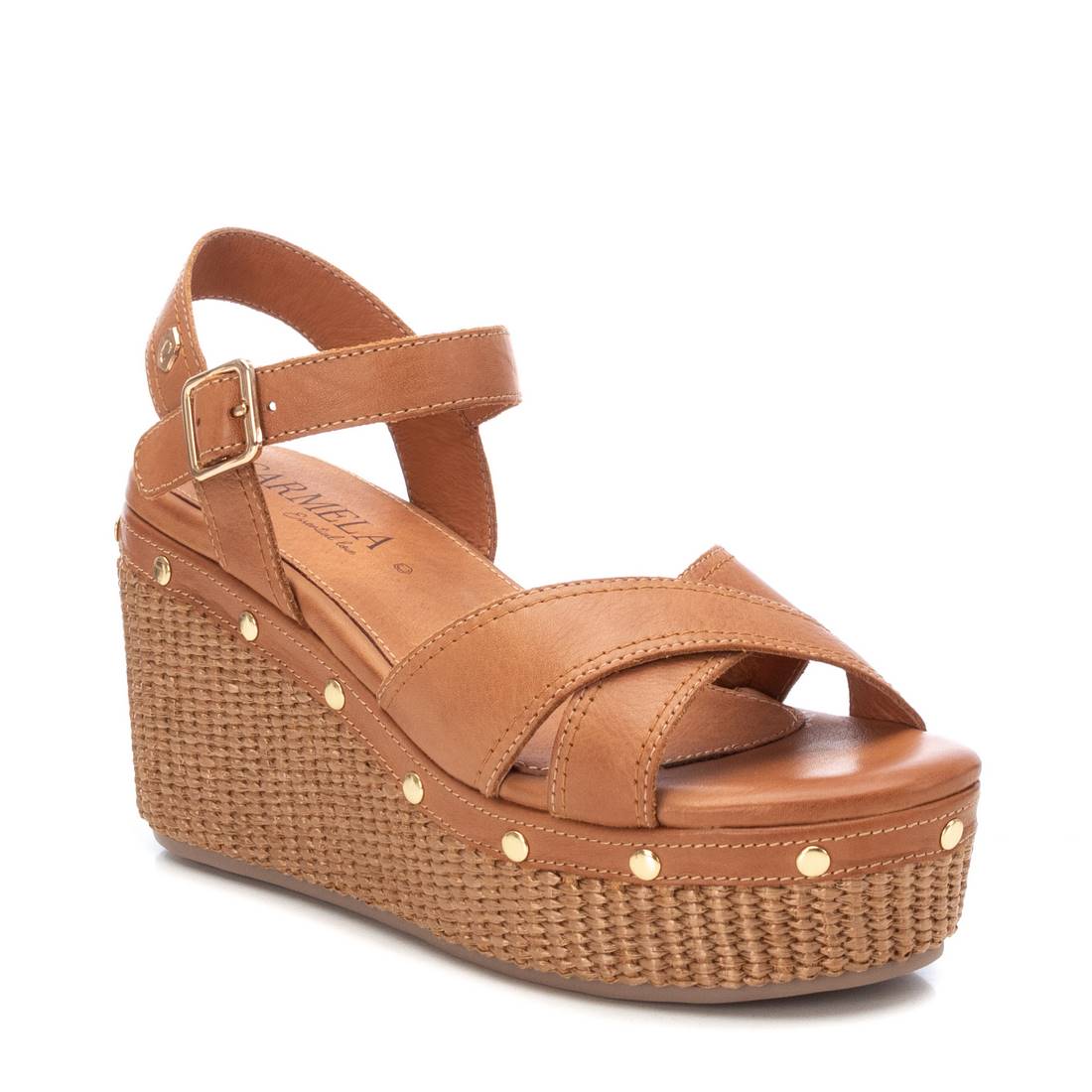 Carmela 16075002 sandales compensees marron cloutees