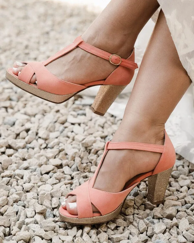 Dessine Moi Un Soulier Salomé ouverte babies velours corail paillettes