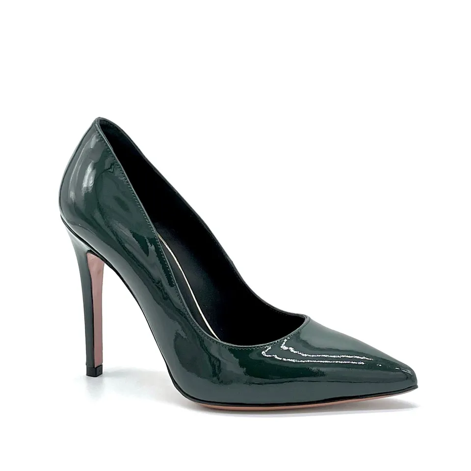 ELATA 52556 escarpins vernis vert talon 10,5 cm