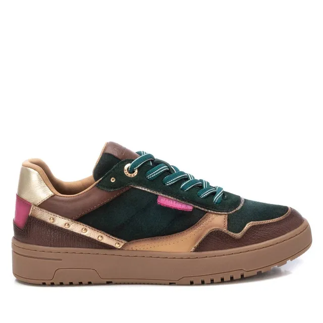 Carmela 16181004 baskets femme vert cuir semelle gomme