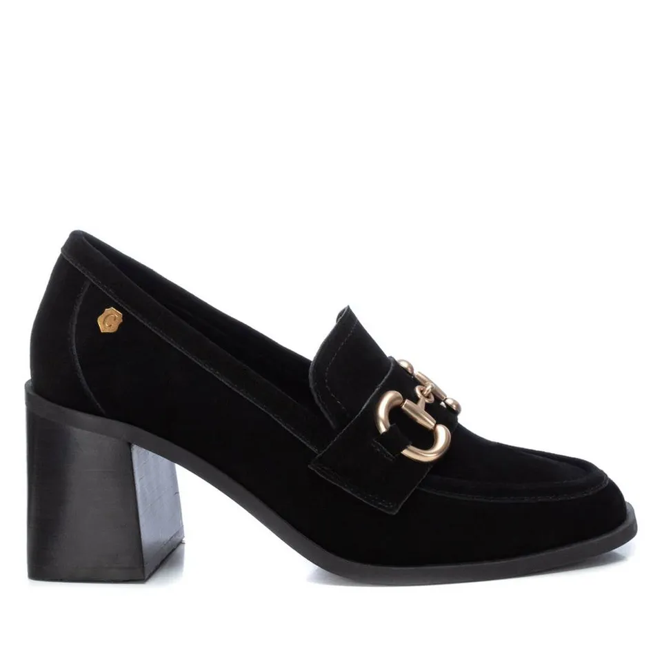 Carmela 16113804 mocassin femme cuir noir talon 7 cm