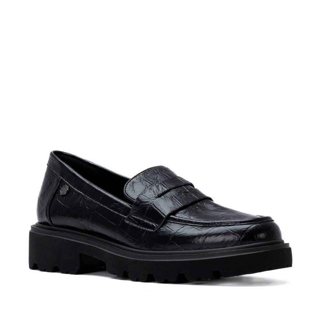 Carmela 16427001 mocassins femme noirs talon