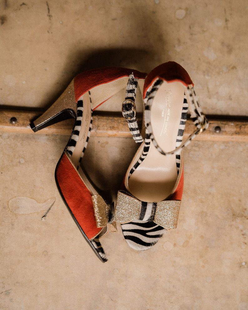 Dessine Moi Un Soulier Charlotte velours terracotta sandale champagne