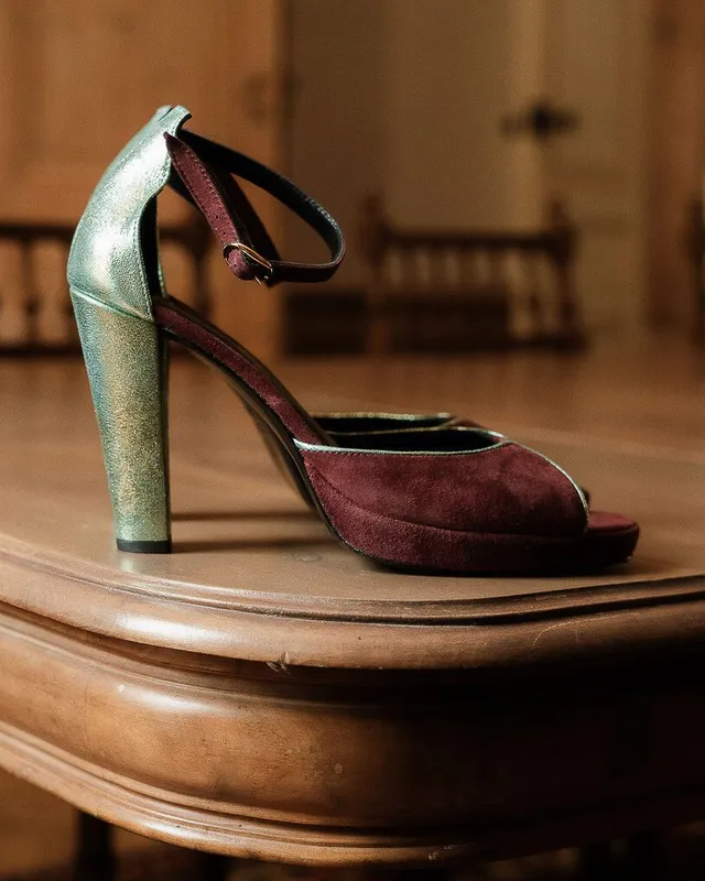 Dessine Moi Un Soulier Charlotte plateforme lie de vin sandale sirène