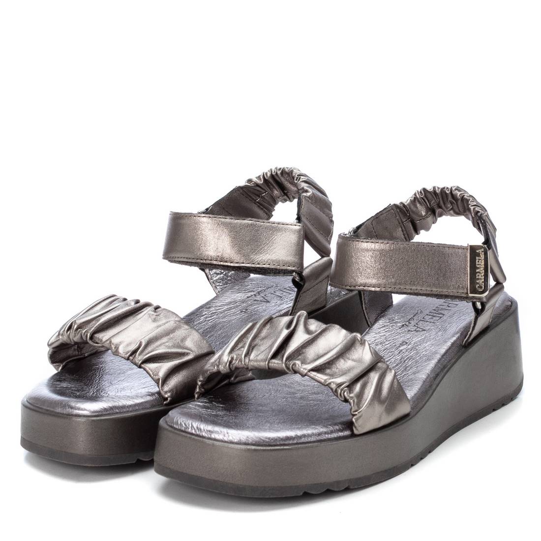 Carmela 16081109 sandale femme grise cuir plat
