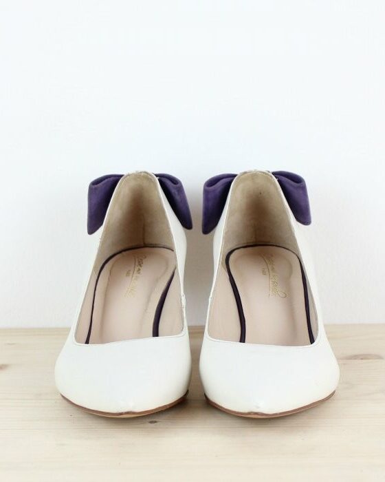 Dessine Moi Un Soulier escarpin pointu cuir blanc velours 36