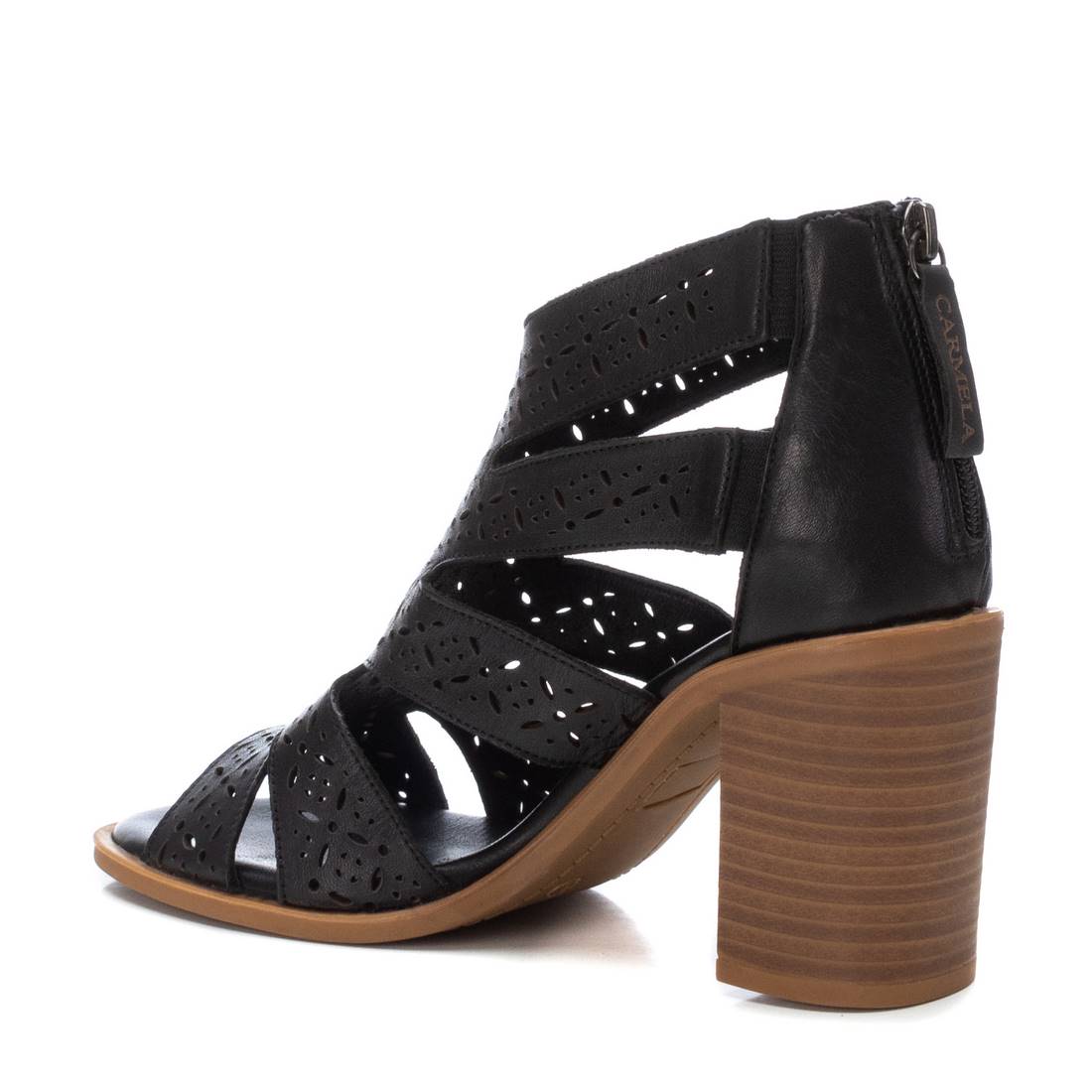 Carmela 16069401 sandales cuir noir talon 9 cm
