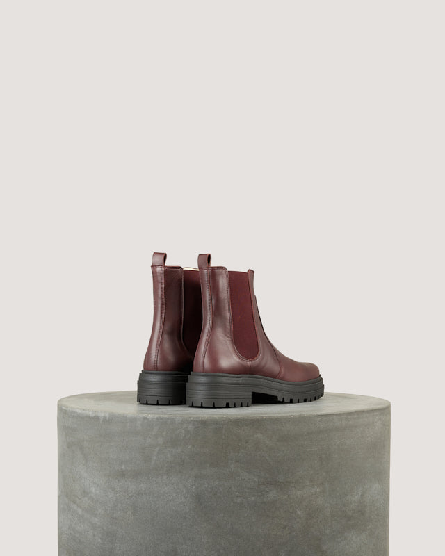 Tila March Sasha bottine cuir prune plate 3 cm