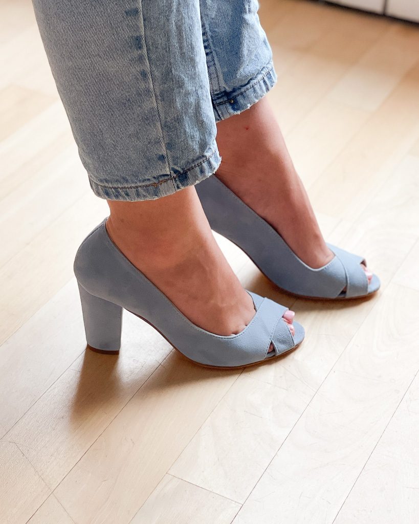 Dessine Moi Un Soulier Escarpin ouvert velours baby blue