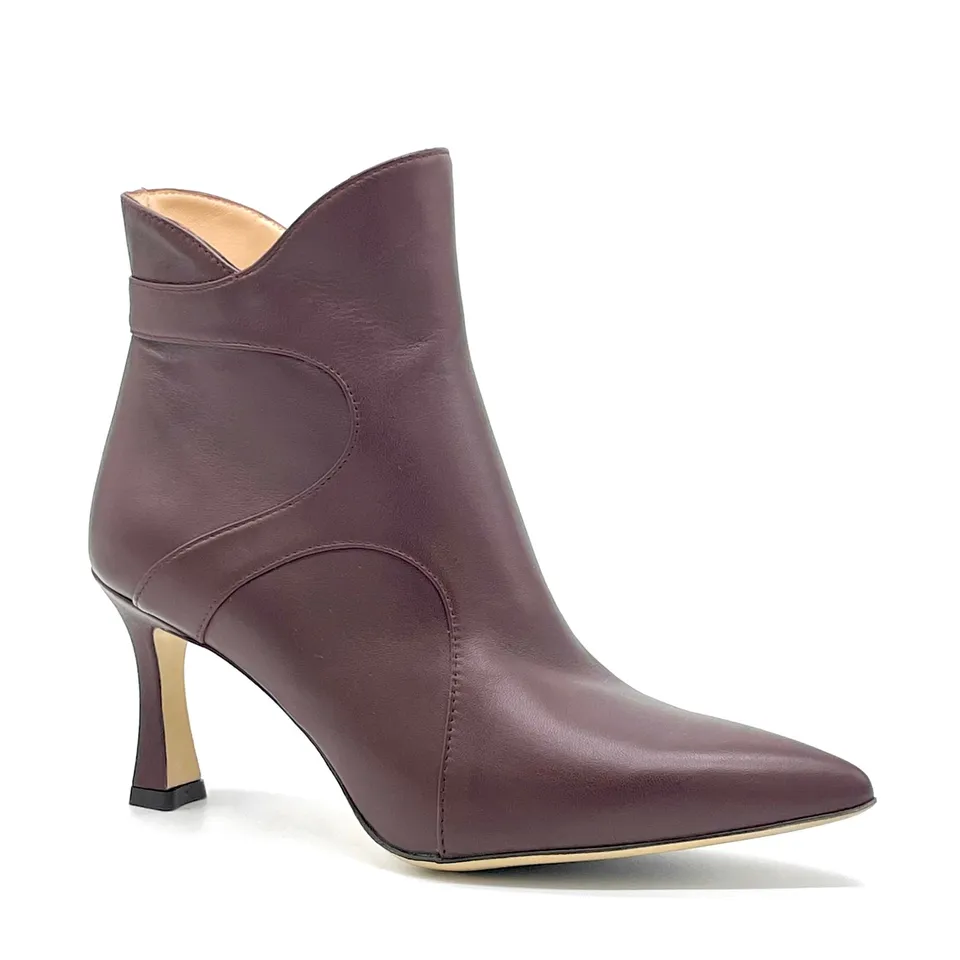 ELATA 56532 bottine cuir bordeaux talon 7,5 cm