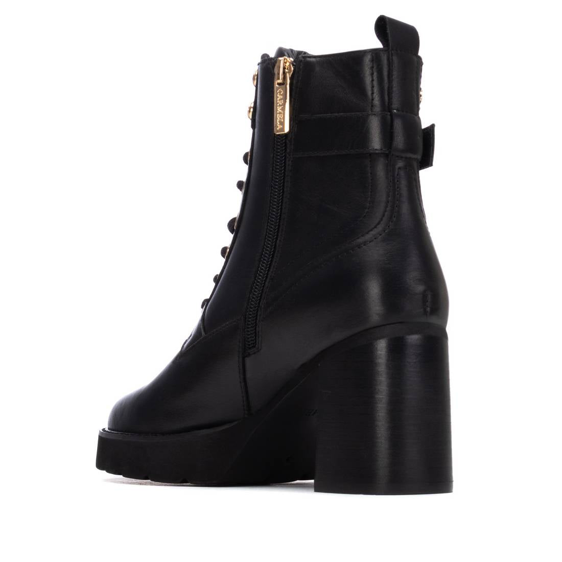 Carmela 16268701 bottine cuir noir talon haut