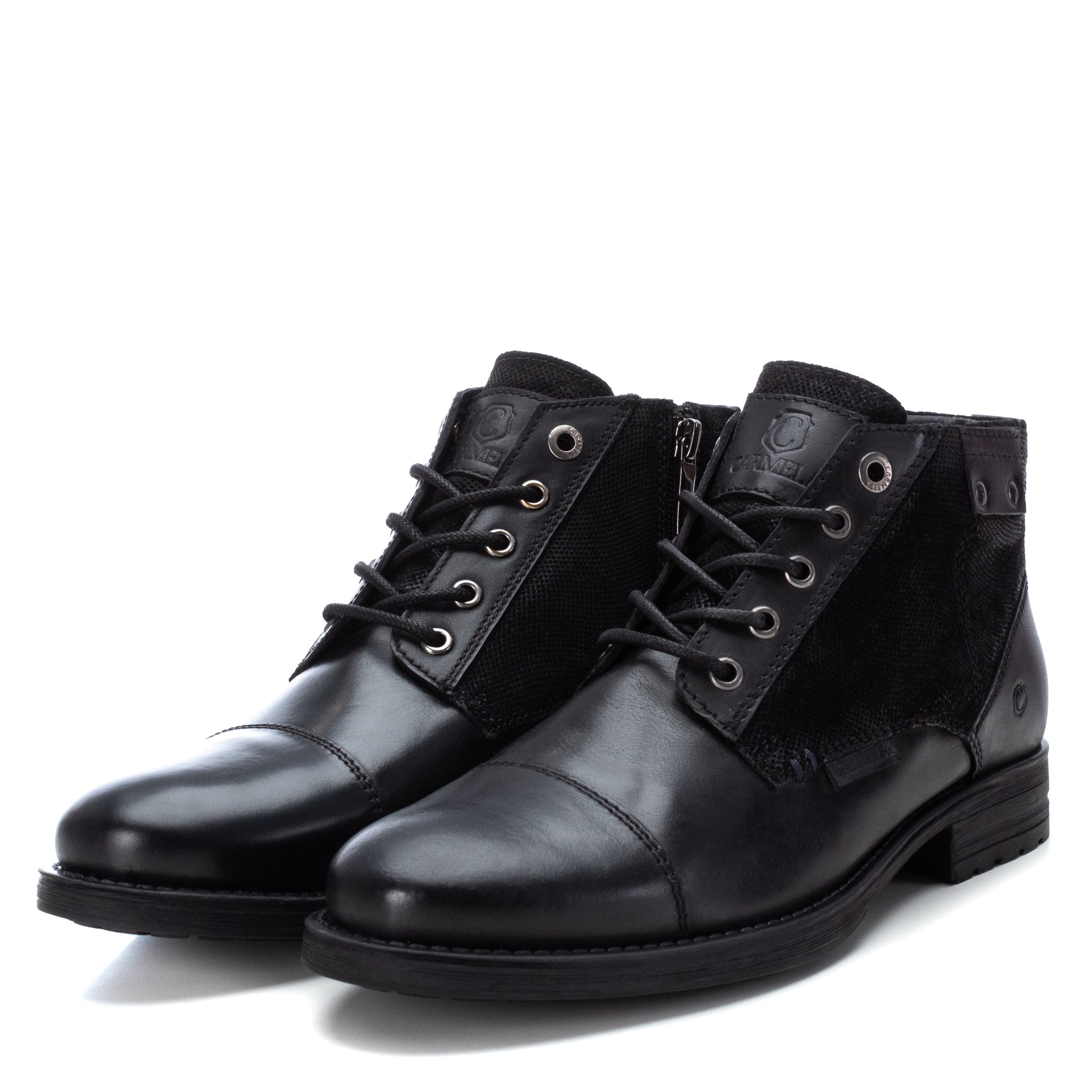 Carmela 16007801 bottines homme noir cuir zip