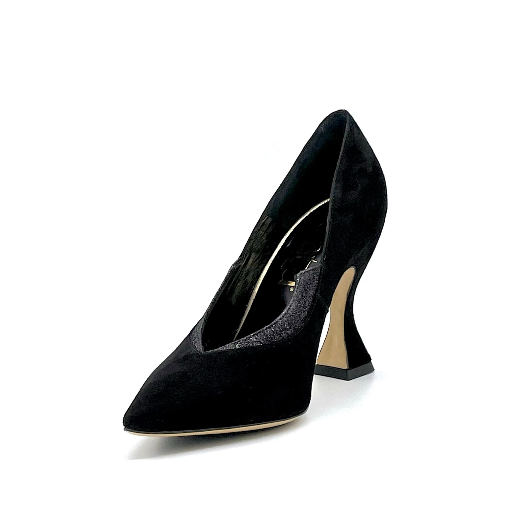Elata 53515 escarpins daim noir glitter talon 9,5 cm