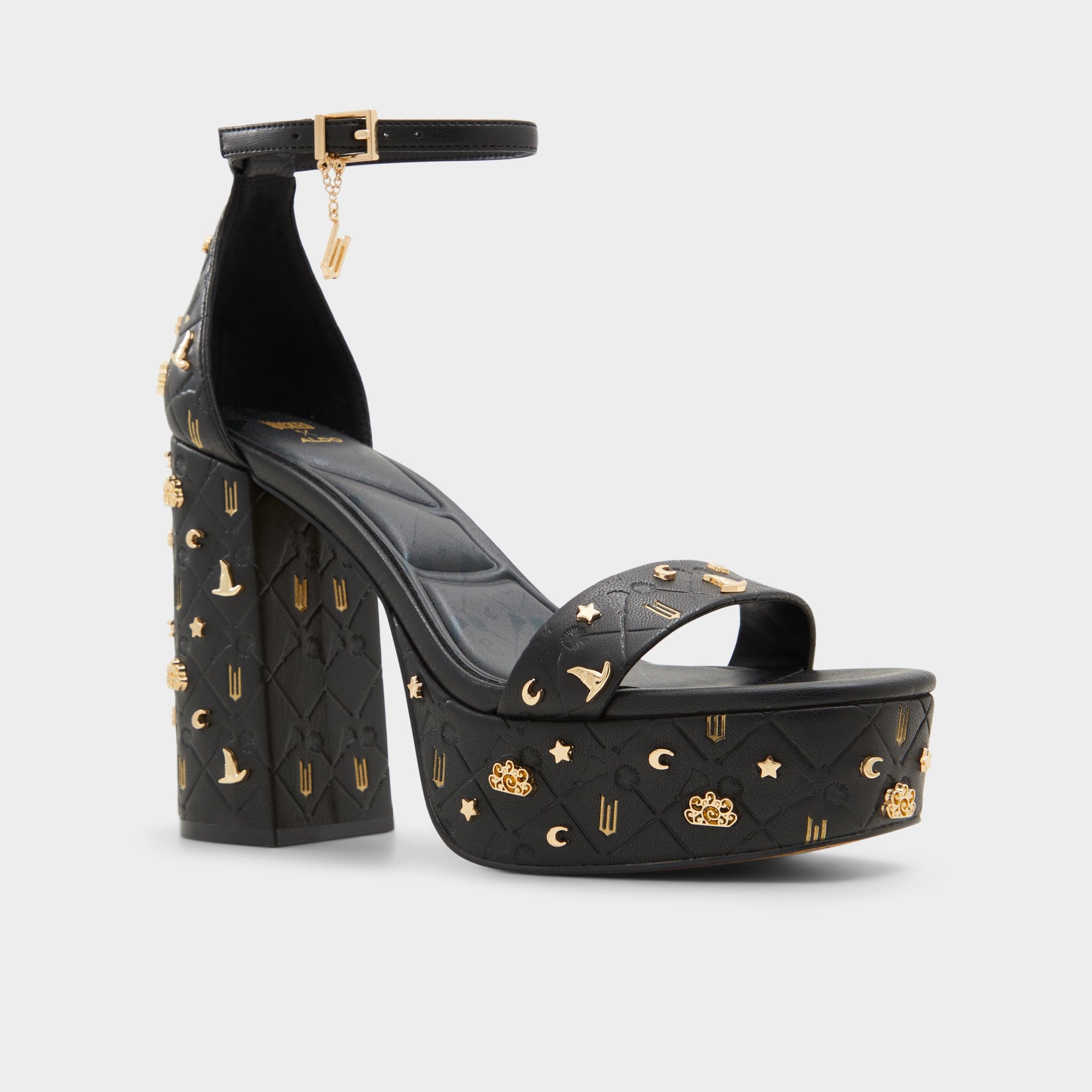 ALDO Takeflight sandales plateforme satin noir