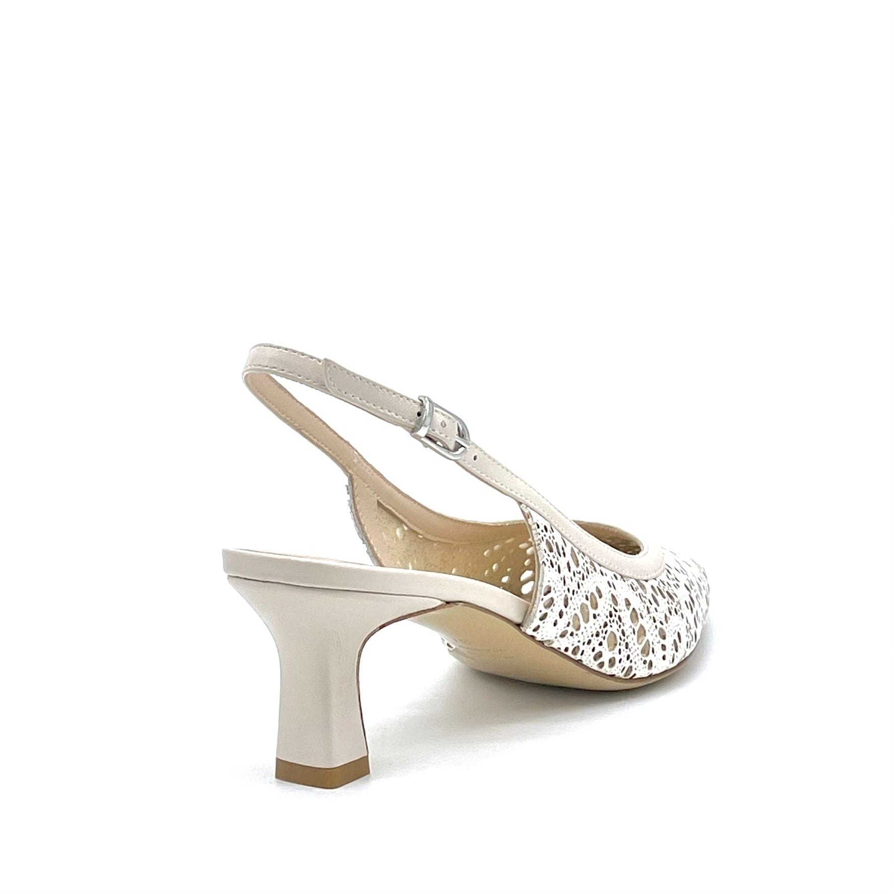 Elata 16166 slingback cuir blanc talon 5,5 cm