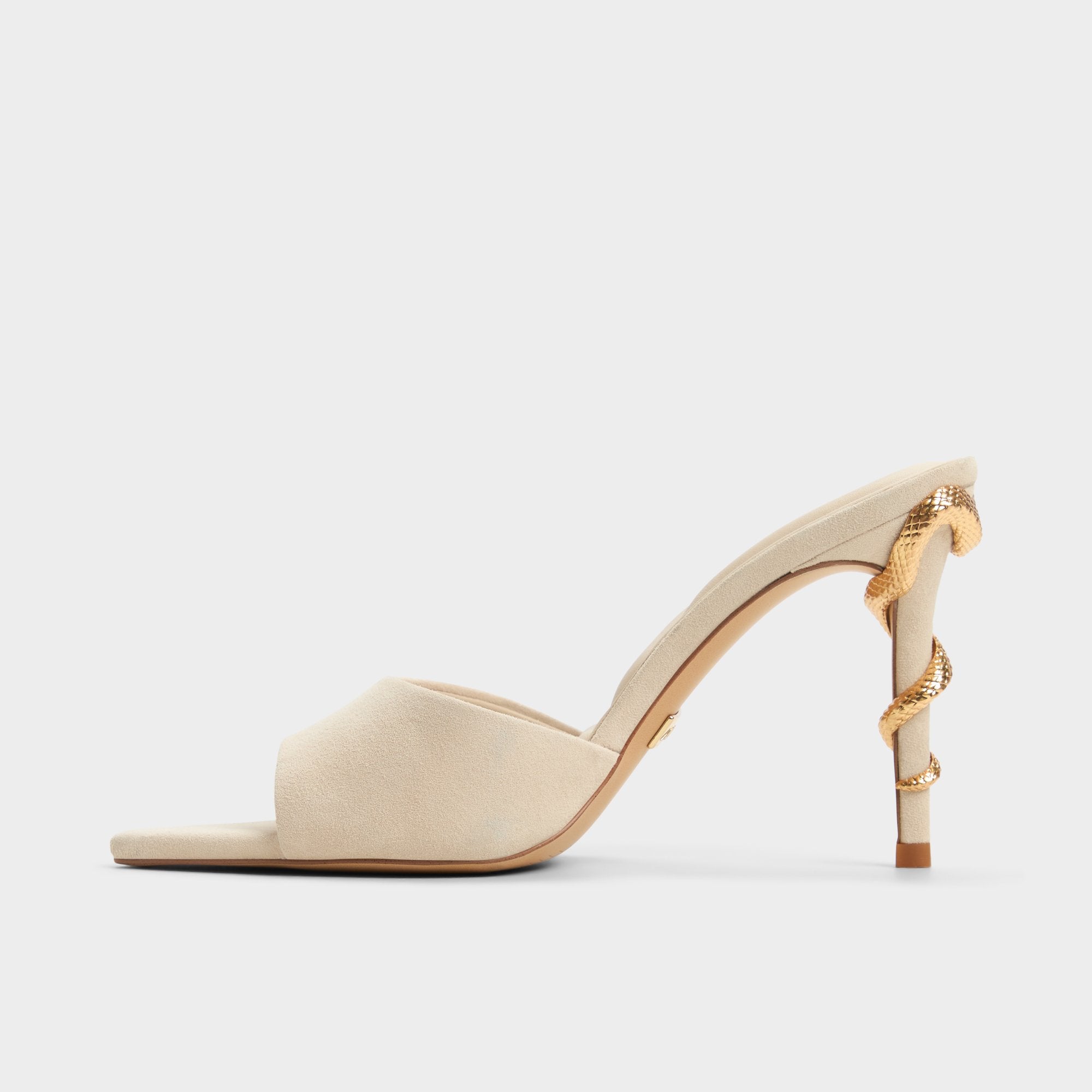 ALDO Seashella mules beige serpent talon aiguille