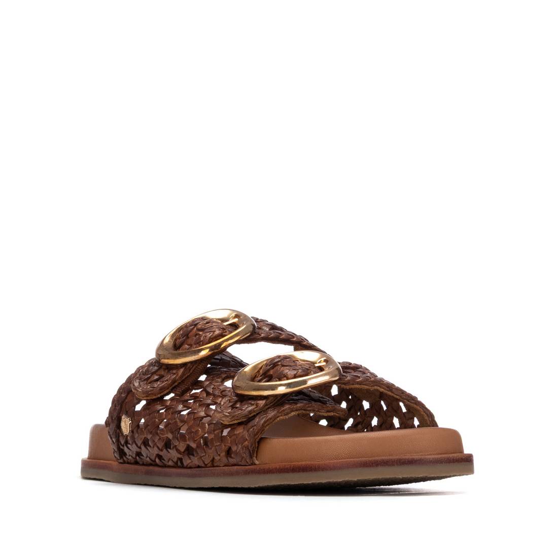 Carmela 16305802 sandales femme camel cuir métallisé