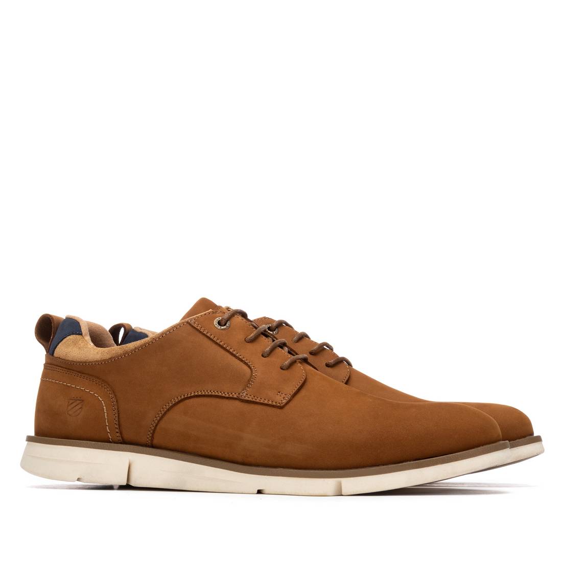 Carmela 16390002 derby homme camel cuir semelle gomme