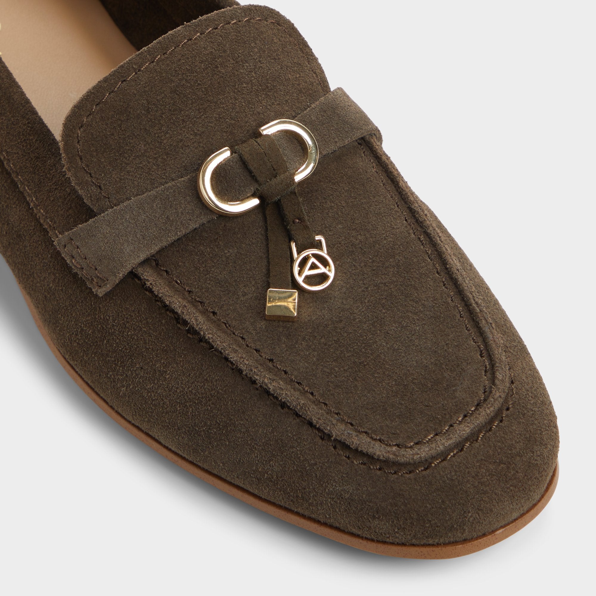 ALDO Ybilide mocassins olive boucle dorée