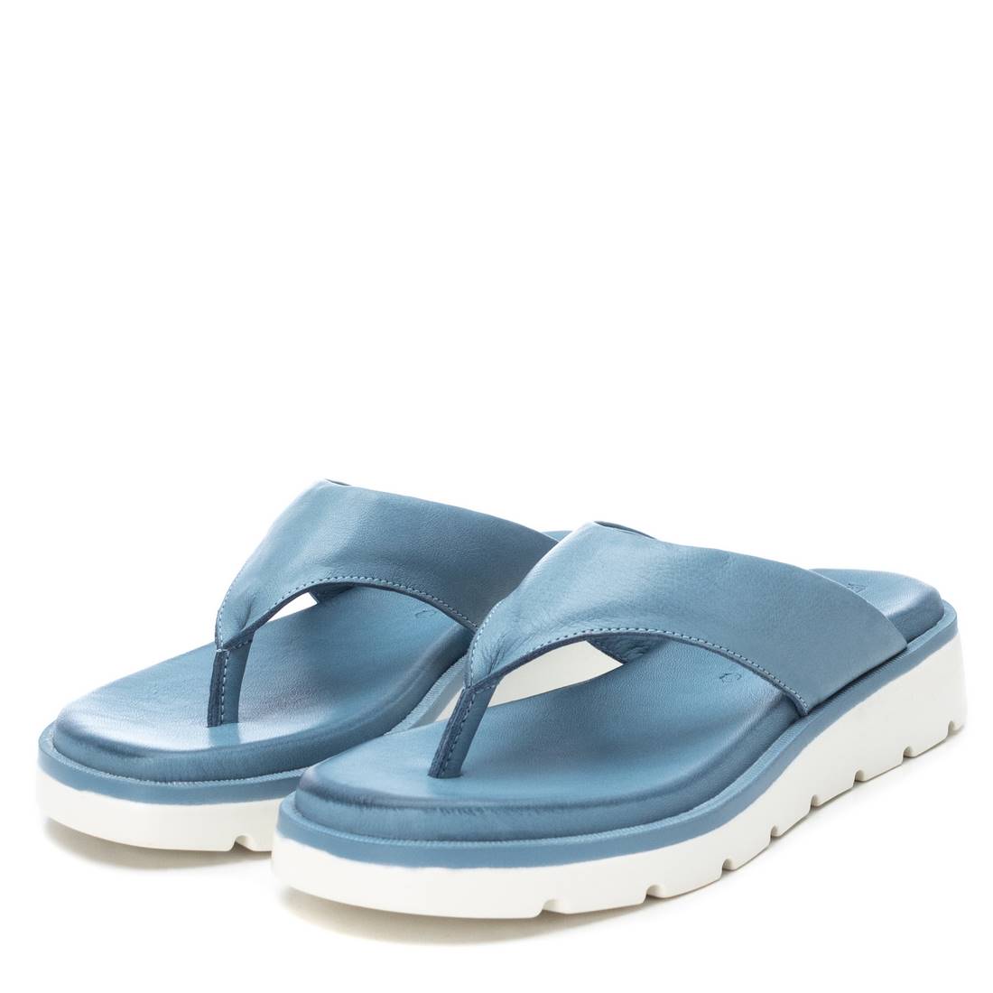 Carmela 16082802 sandale bleu cuir plate