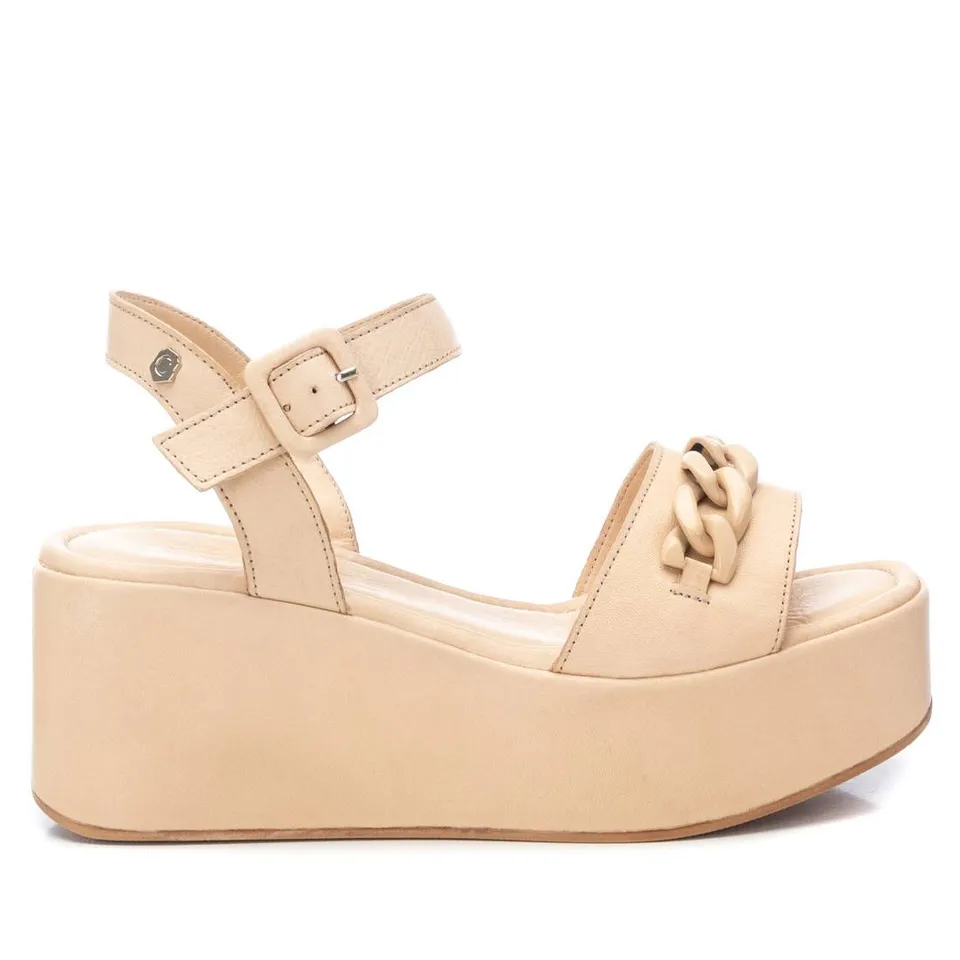 Carmela 16076901 sandales cuir marron compensées