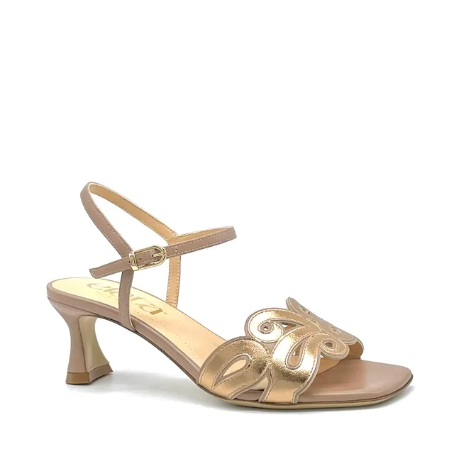 ELATA 16109 sandales cuir cannelle talon 5,5 cm