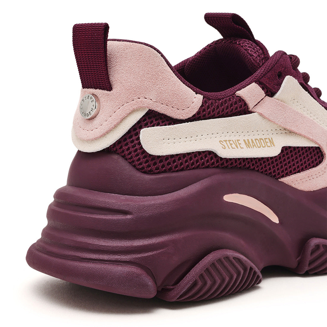 Steve Madden Possession-E baskets femme bordeaux rose plateforme 7 cm