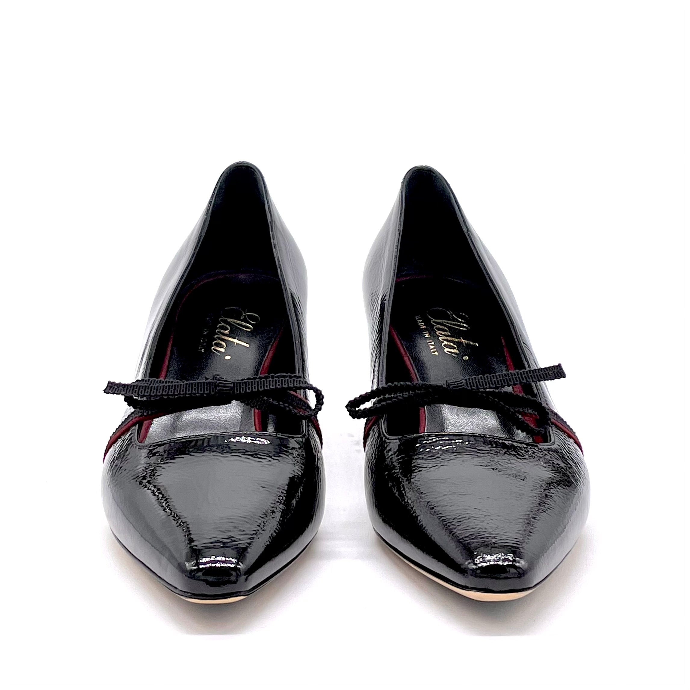 Elata 51521 escarpins vernis noir talon 5,5 cm