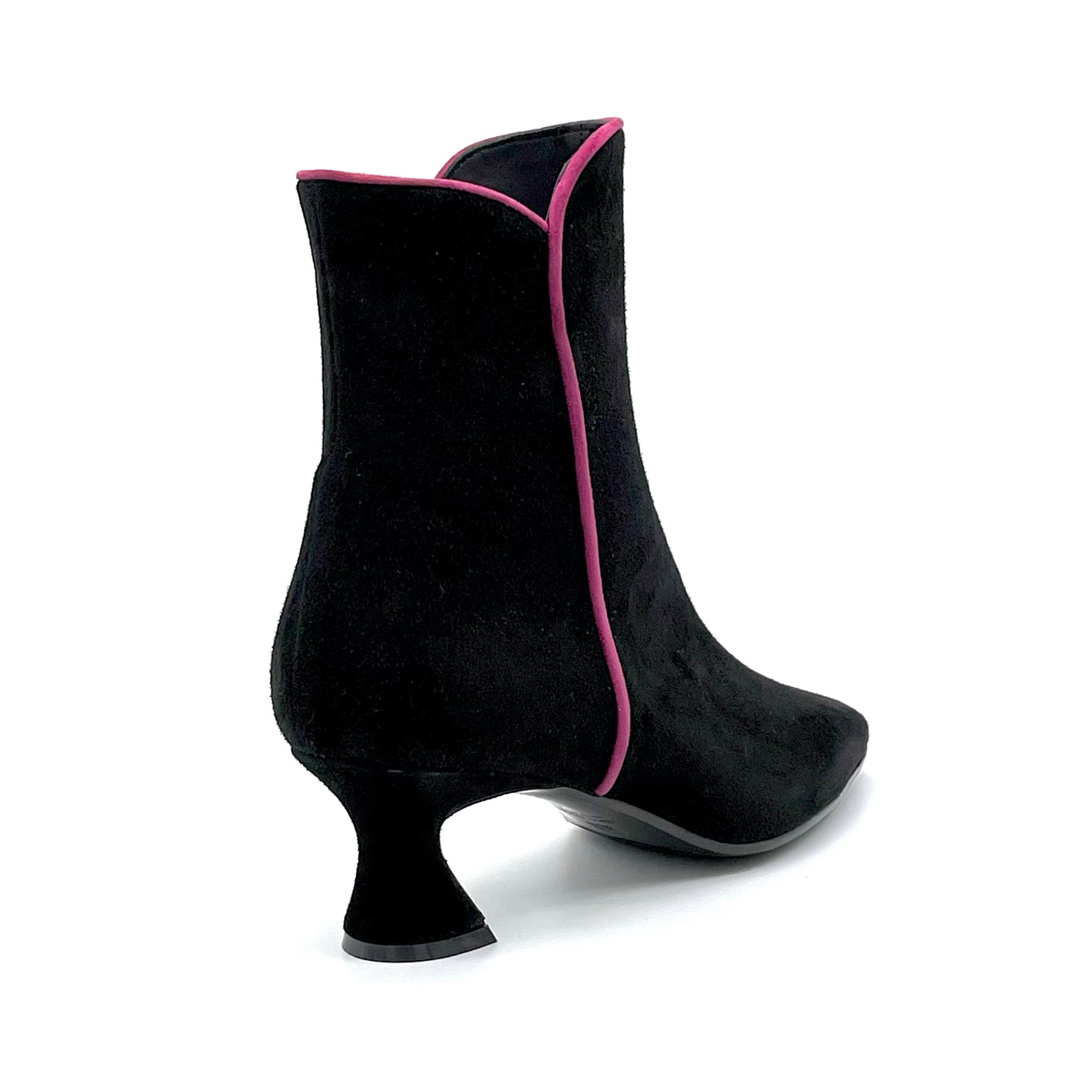 Elata 52516 bottine suède noir détail rose 5,5 cm