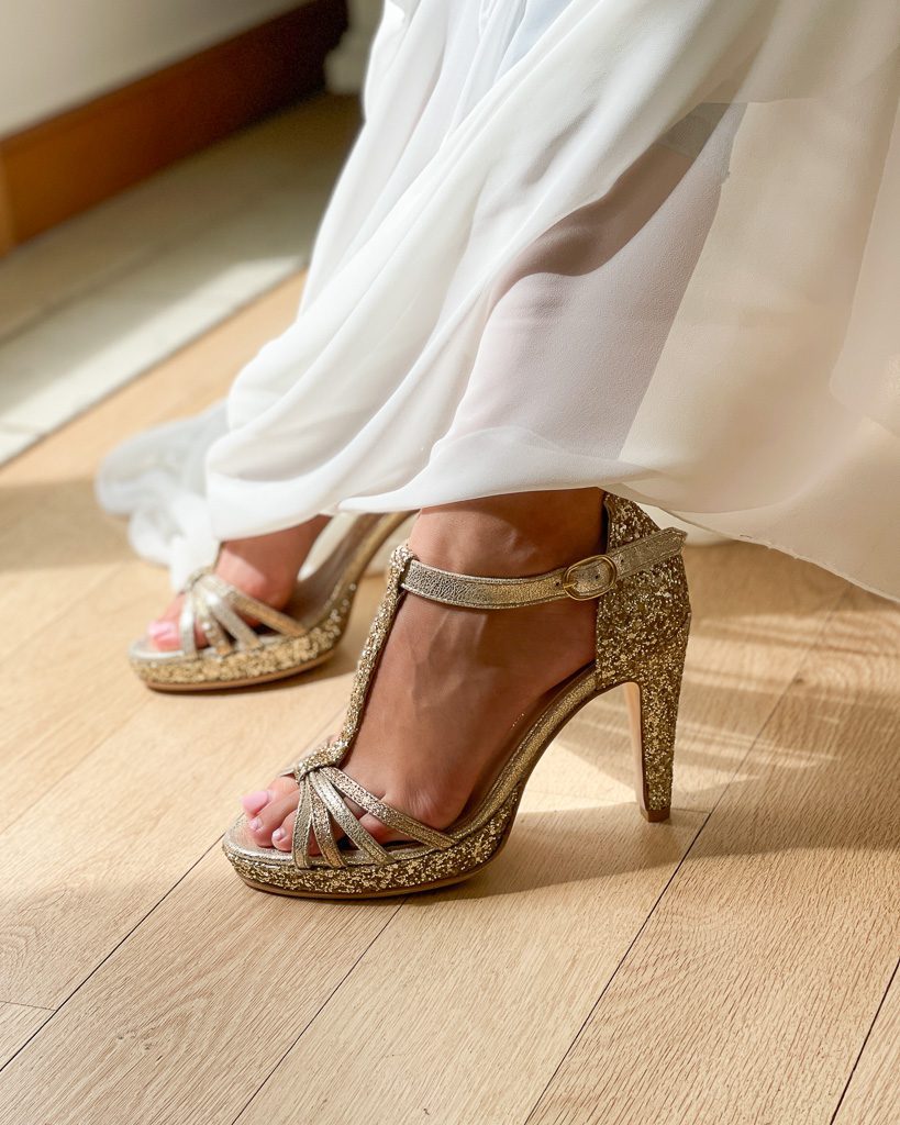 Dessine Moi Un Soulier Chloé plateforme sandale glitter champagne