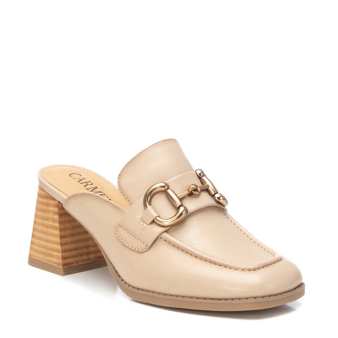 Carmela 16144501 sabot mocassin femme marron cuir talon