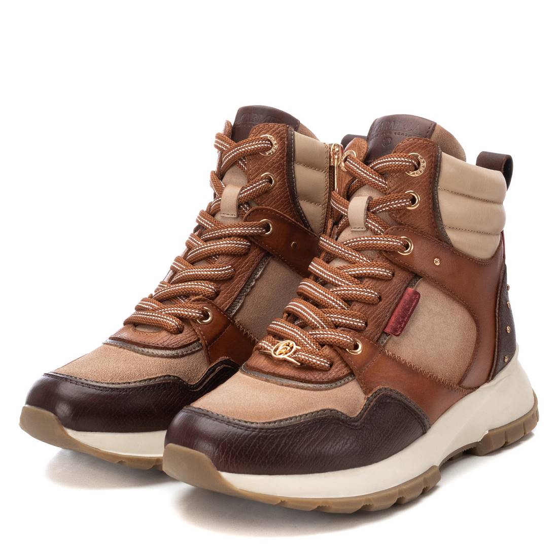 Carmela 16182903 bottines cuir marron plates