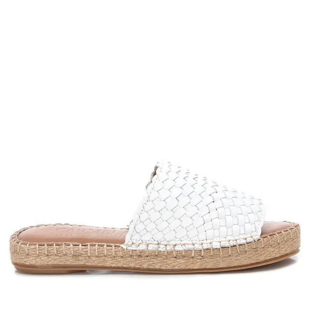 Carmela 16048704 sandales cuir blanc tressé espadrille