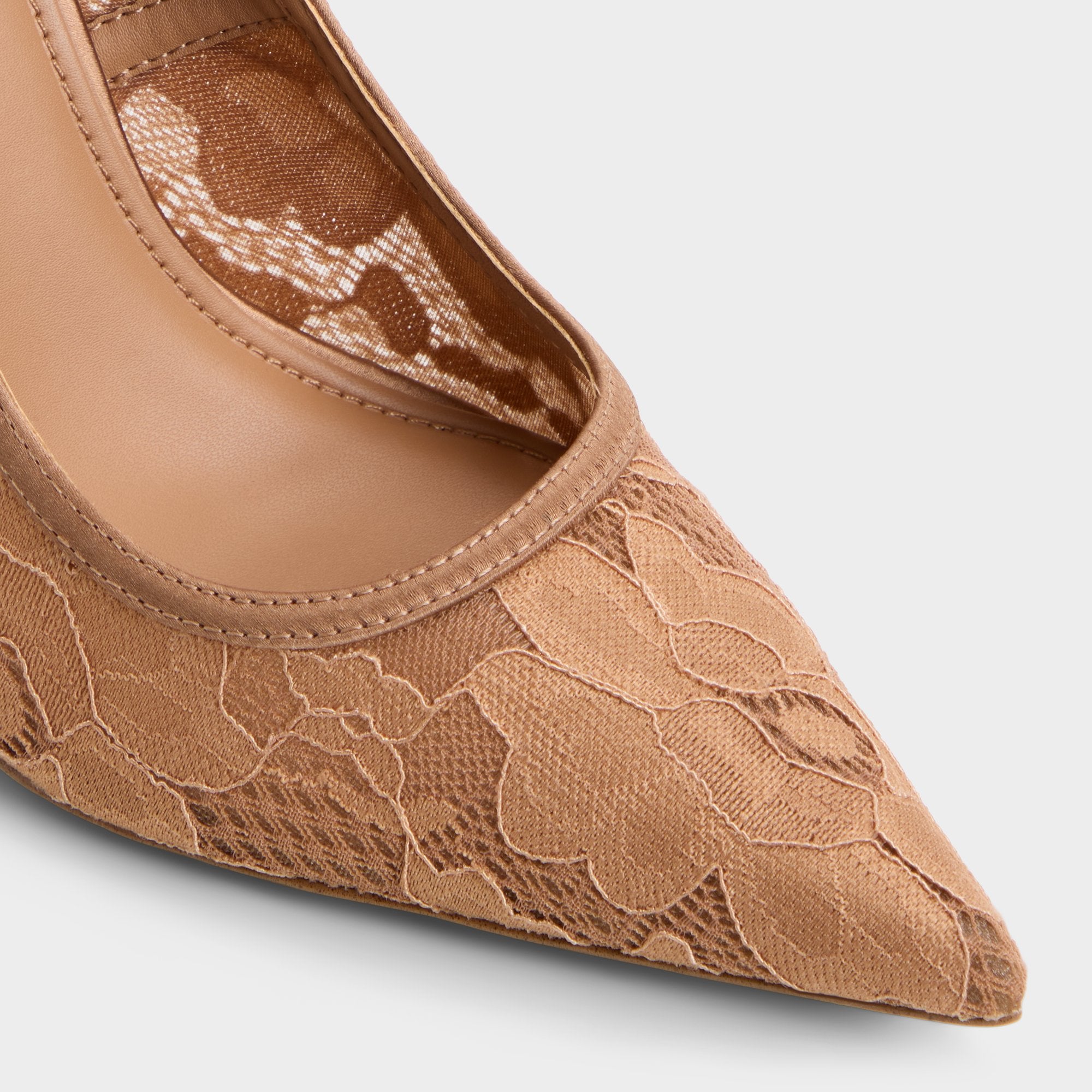 ALDO Starrla escarpins beiges dentelle talon haut