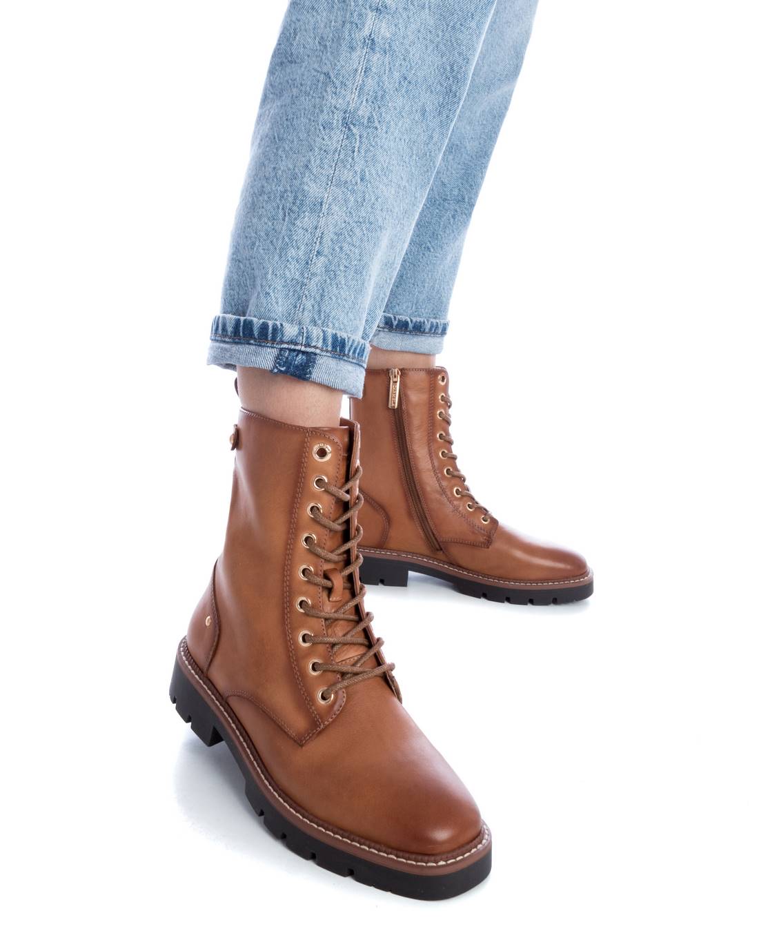 Carmela 16119503 bottine plate marron cuir lacets