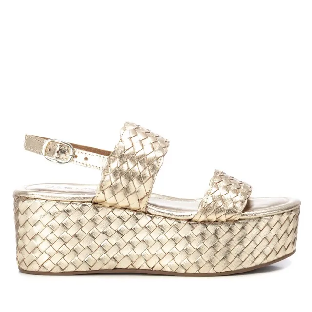 Carmela 16223201 sandales compensées cuir doré 6 cm