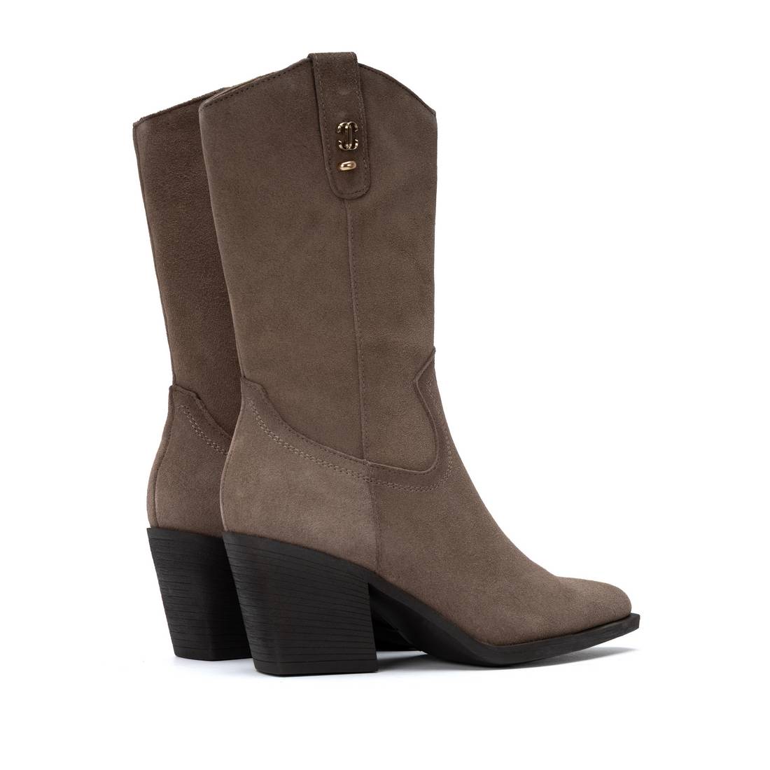 Carmela 16425502 bottes femme taupe cuir talon moyen
