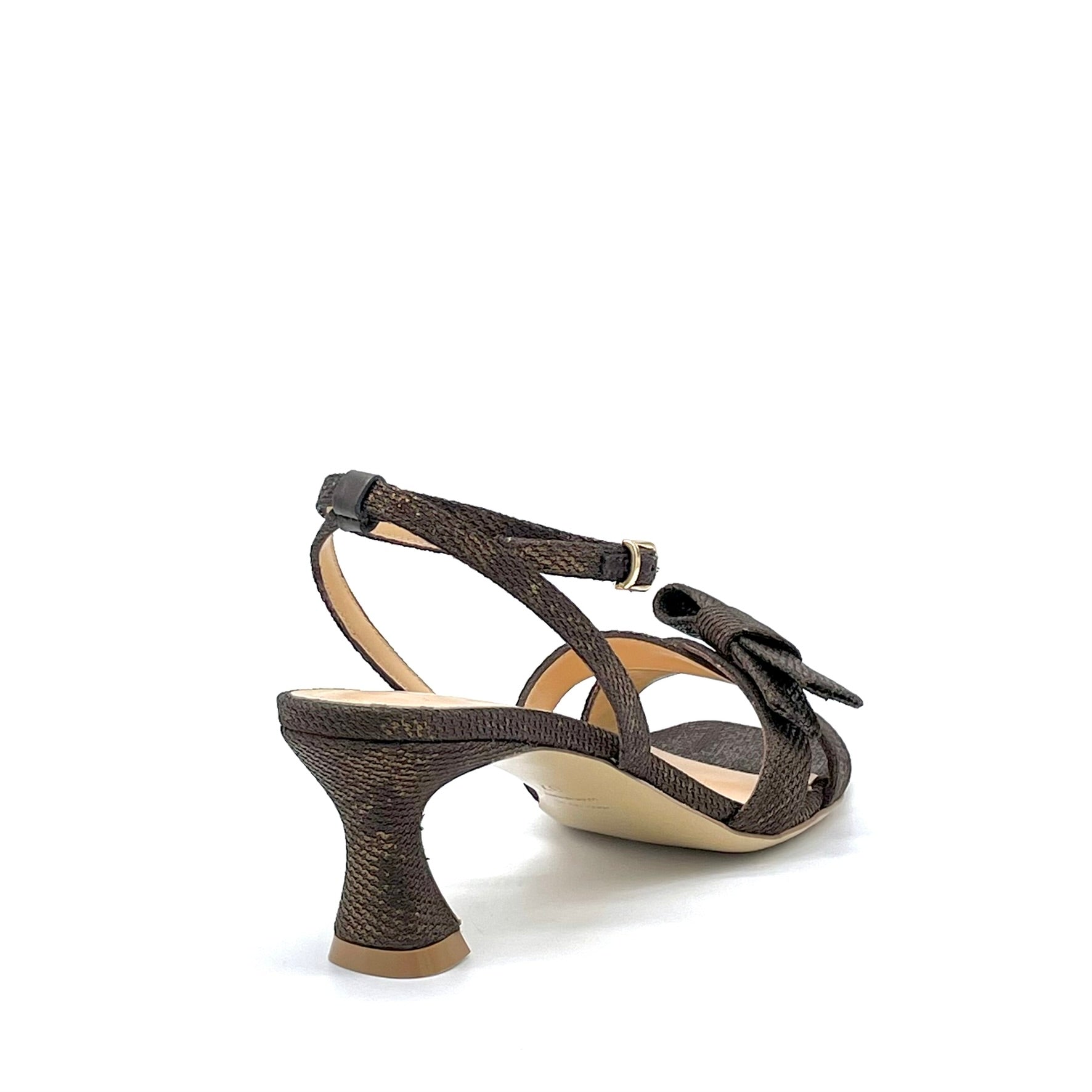 Elata 16110 sandales laminé marron talon 5,5 cm